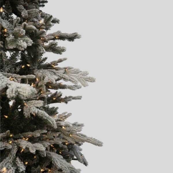 Get 7.5foot Flocked Downswept Douglas Fir Artificial Christmas Tree in