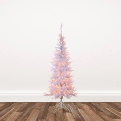 5-foot Slim White Fir Artificial Christmas Tree Pre-lit with 250 Clear Sure Lit Lights