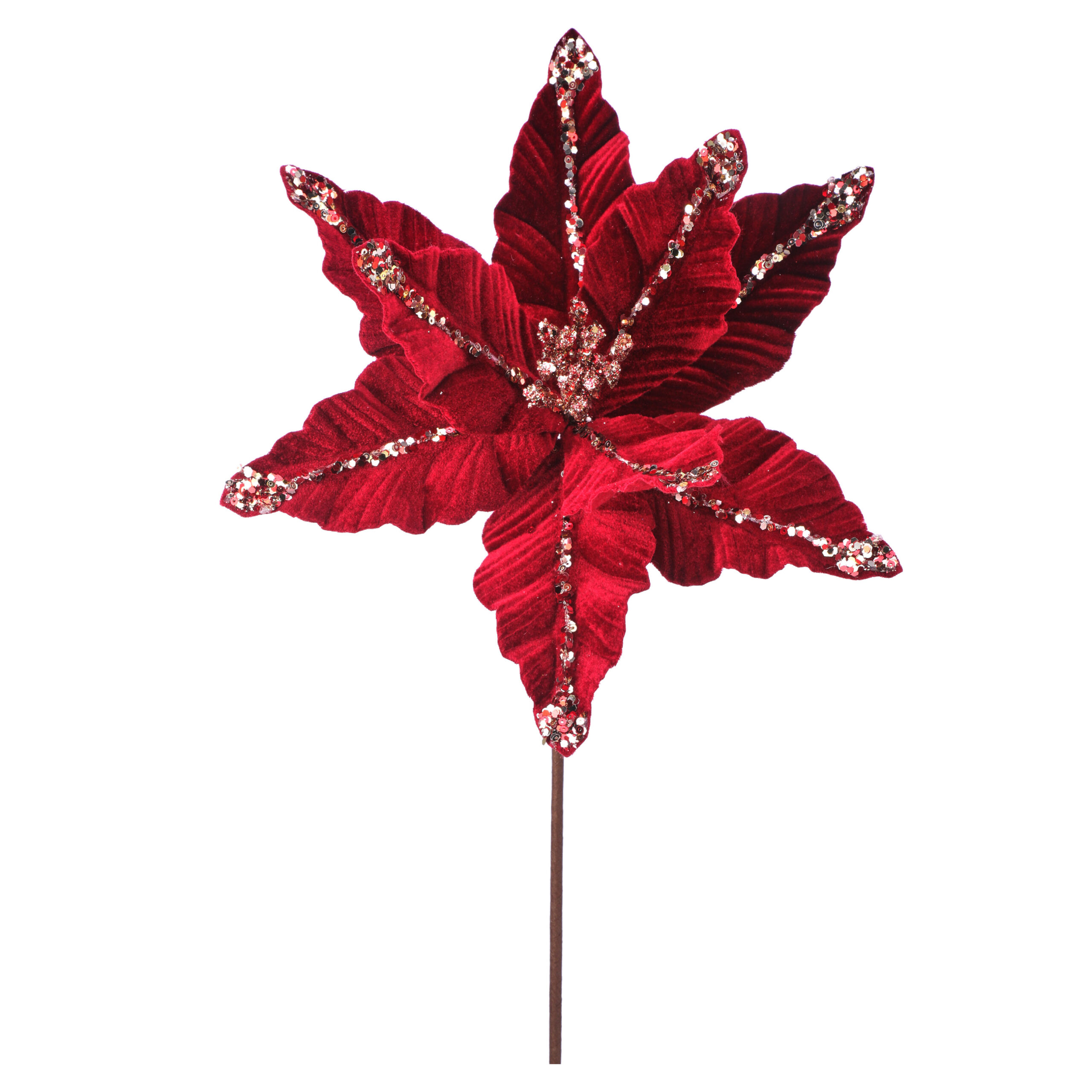 105360ChristmasSilkBurgundyGoldPoinsettia English Gardens