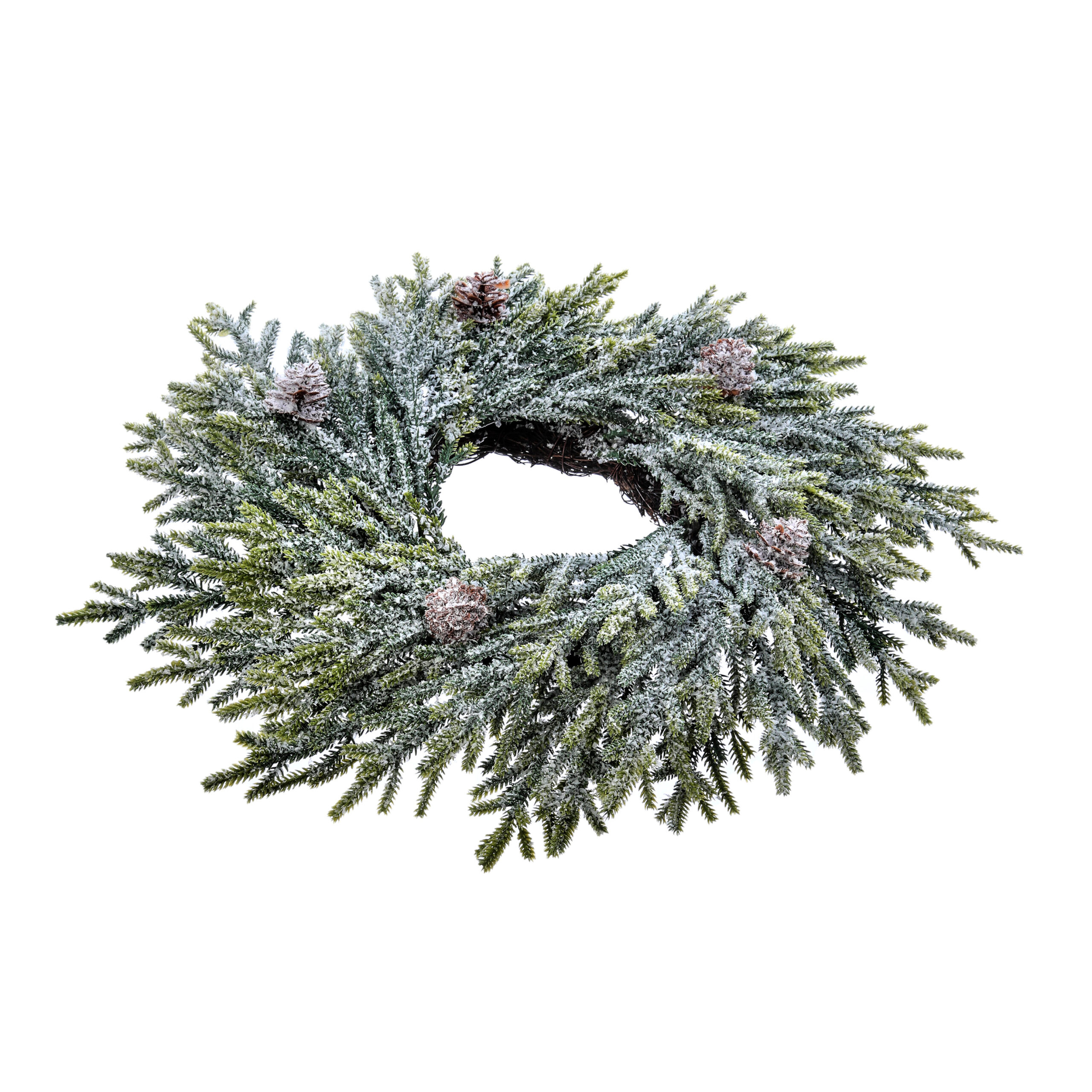 105604ChristmasSilkFrostedMiniFirCandleRing English Gardens