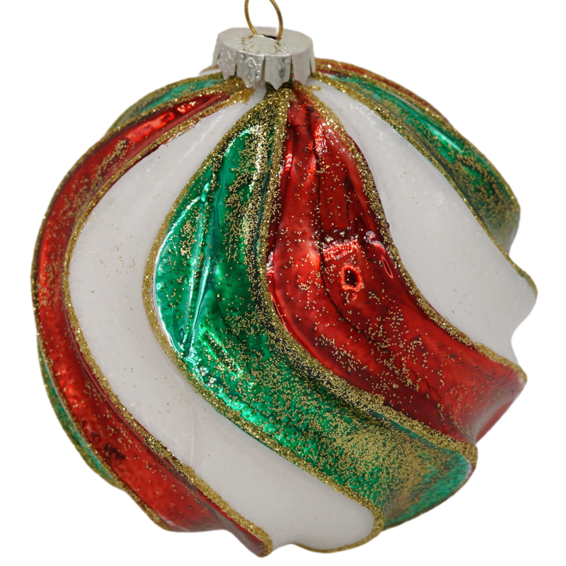 Get Red, White and Green Swirl Christmas Ornament in MI at English