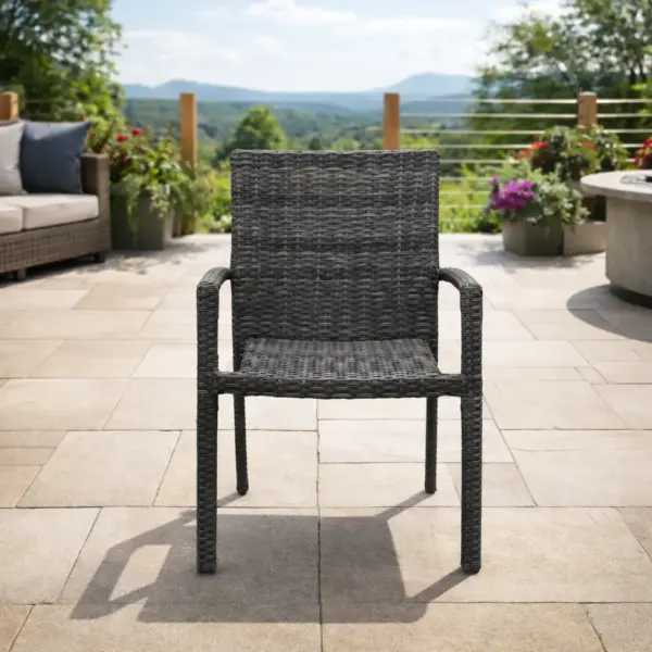 Luna Pier Wicker Stacking Dining Arm Chair