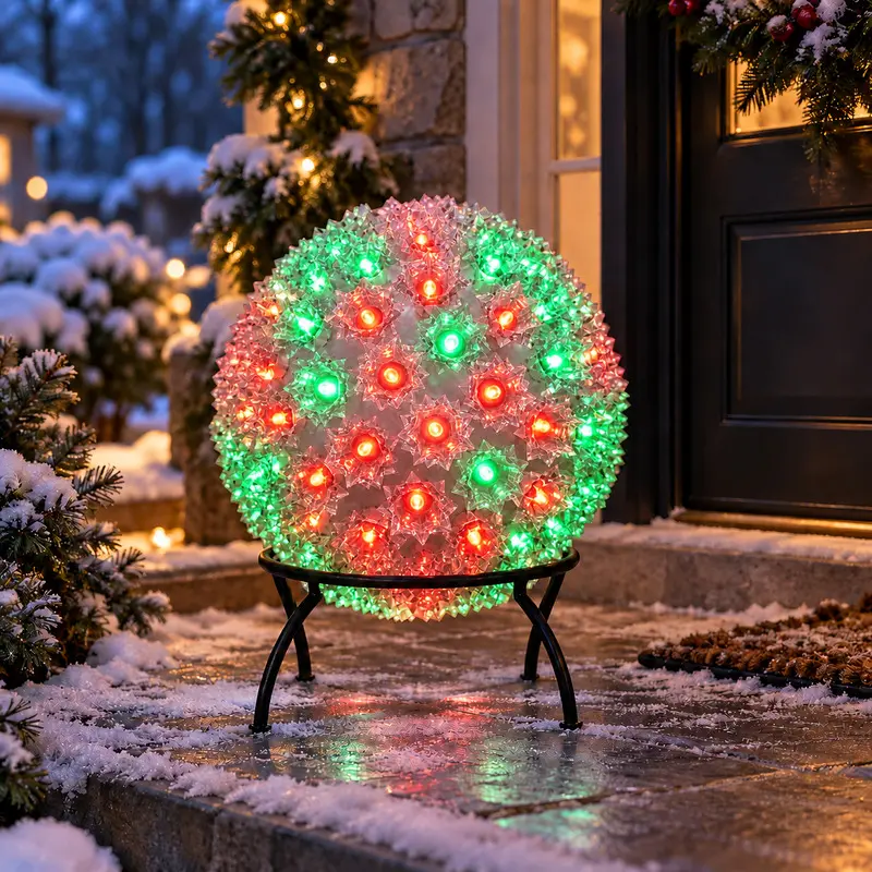 100 Light LED Sphere 5MM Conical Lens RGB with Remote