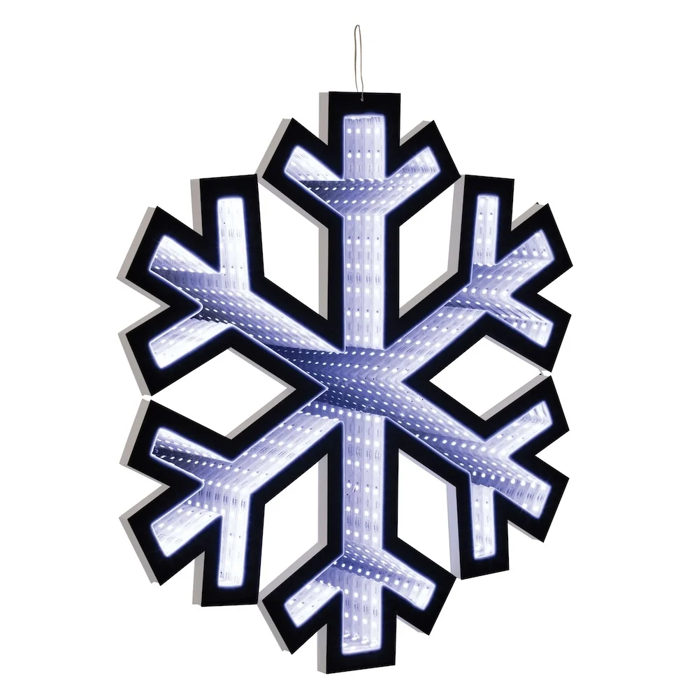 Hanging Snowflake Infinity Light Decoration 15.75″