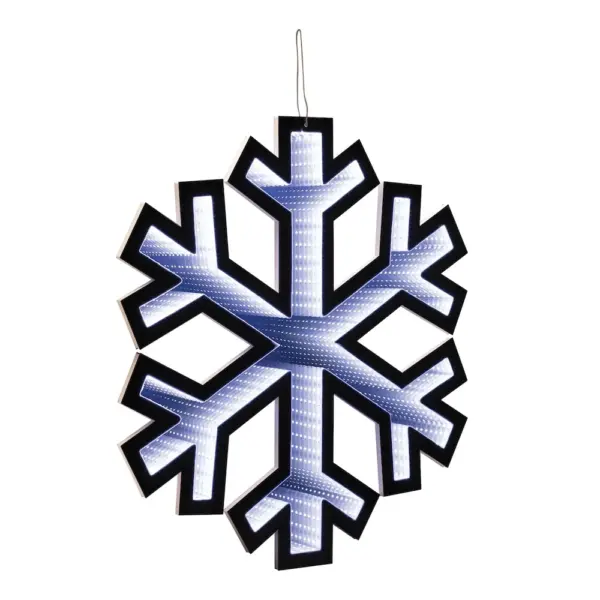 Hanging Snowflake Infinity Light Decoration 23.5"