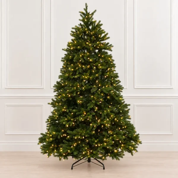 7.5-foot Whitehall Fraser Fir Artificial Christmas Tree Pre-lit with 1000 Clear and Multi Dual-color, Multi-function LED Lights