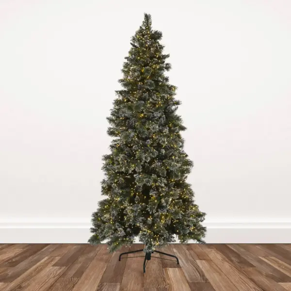 7-foot Glittery Cashmere Pine Pre-lit with 3000 Dual Color L.E.D. Galaxy Lights