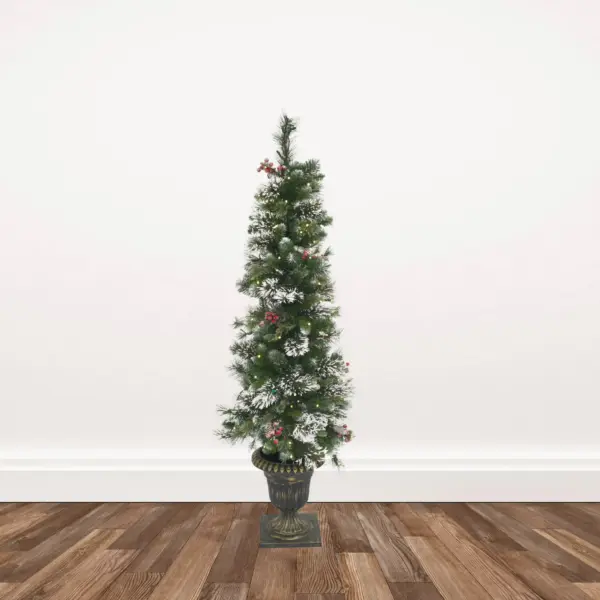 5.5-foot Winterberry Pine Porch Tree Pre-lit with 140 RGB 54 Function L.E.D. Lights