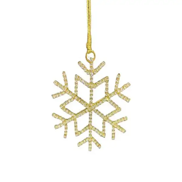 Gold Crystal Snowflake Ornament 7cm