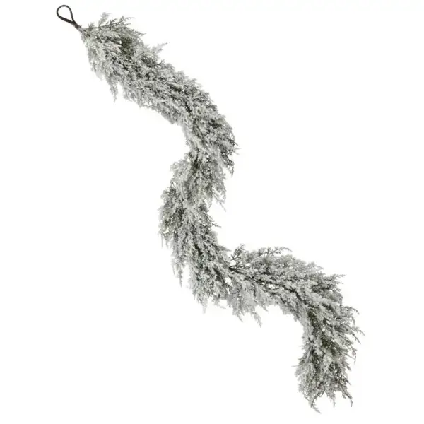 Luxe Snowy Draping Cedar Garland 60"