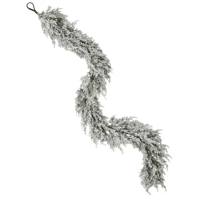Luxe Snowy Draping Cedar Garland 60″