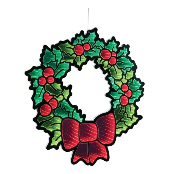 Hanging Christmas Wreath Infinity Light Decoration 24"