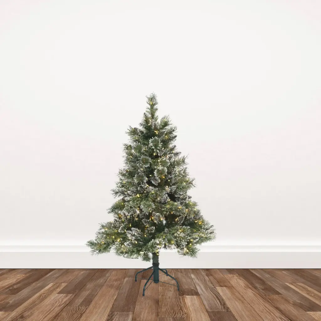 4 1/5 foot Glittery Cashmere Pine Pre-lit with 450 Dual Color L.E.D. with T5 Clear Lens