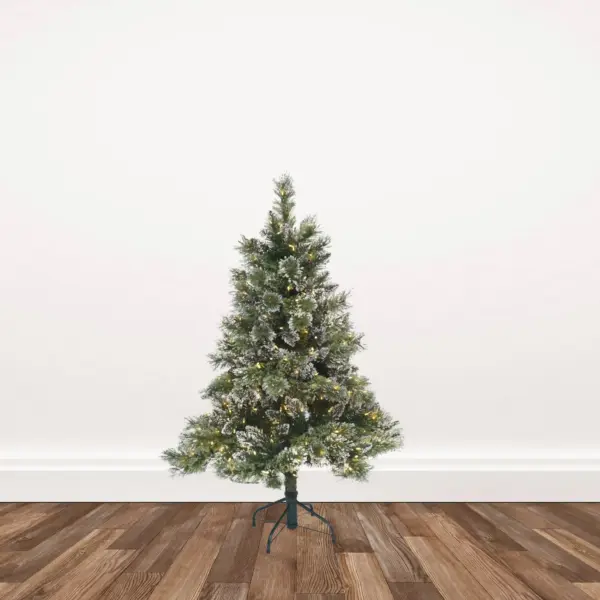 4 1/5 foot Glittery Cashmere Pine Pre-lit with 450 Dual Color L.E.D. with T5 Clear Lens