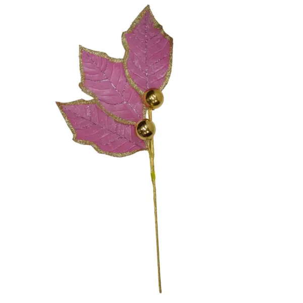 Pink and Gold Holly Pick