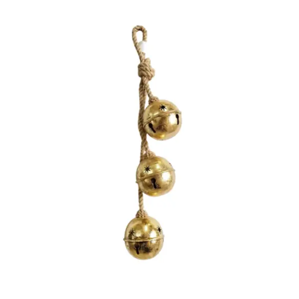 Gold and Jute Jingle Bell Ornament