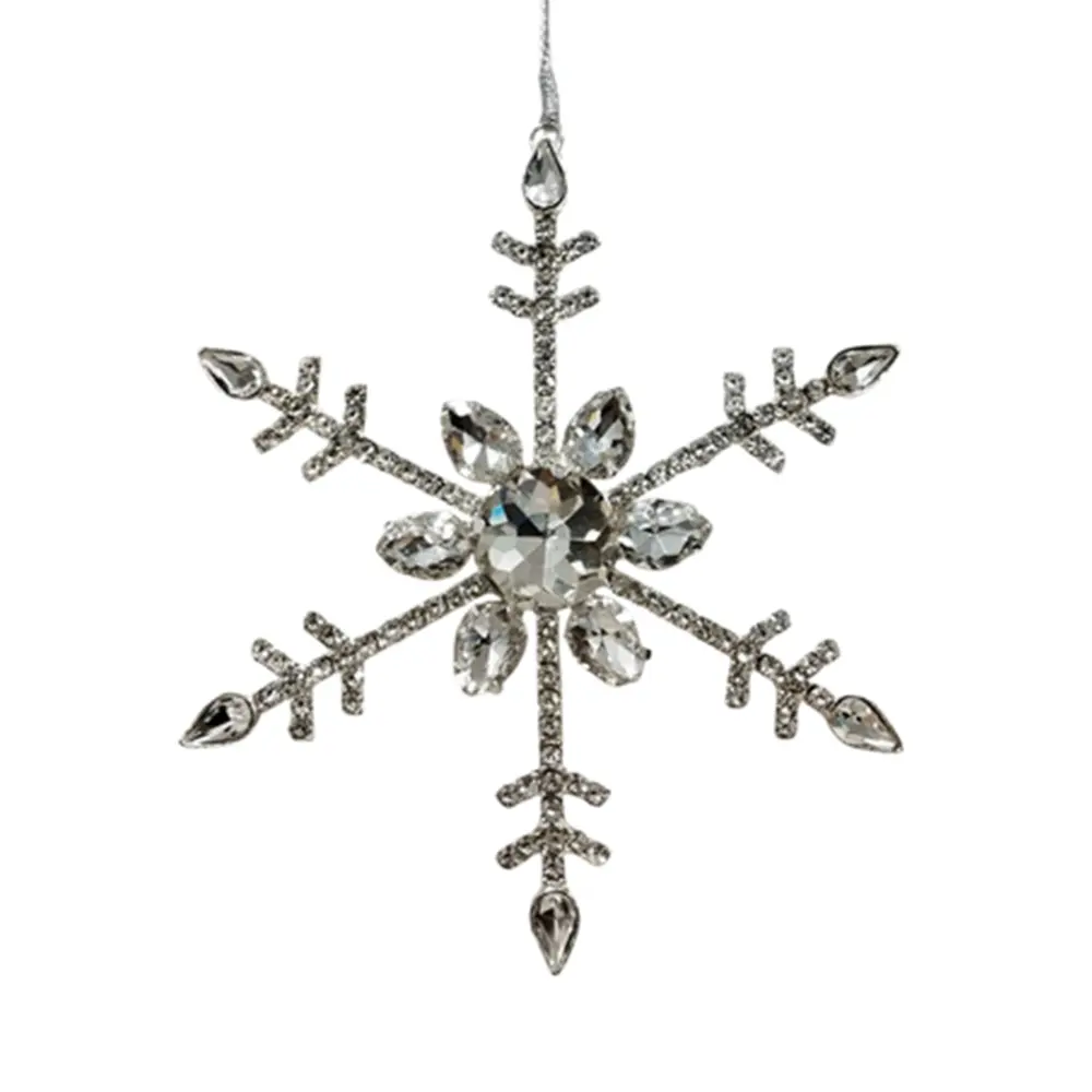 Large Crystal Snowflake Ornament 5.9″