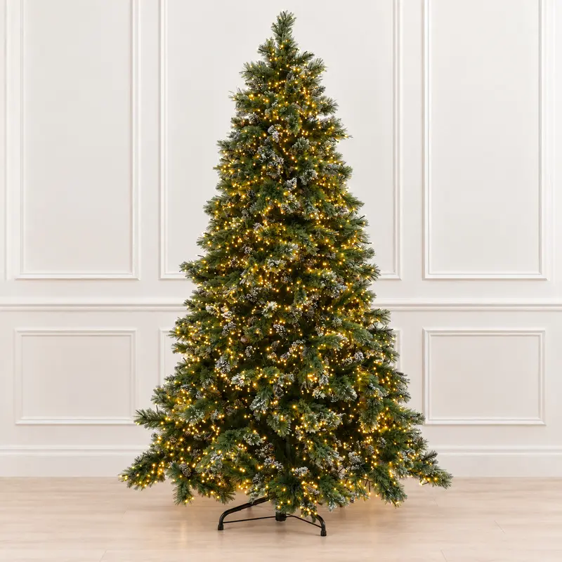 7.5-foot Glittery Cashmere Pine 4500 Galaxy Clear/Multi LED