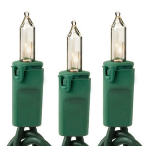 100 Light Dry Clear w/Green Cord 170ma 5″ Spacing w/End Connect