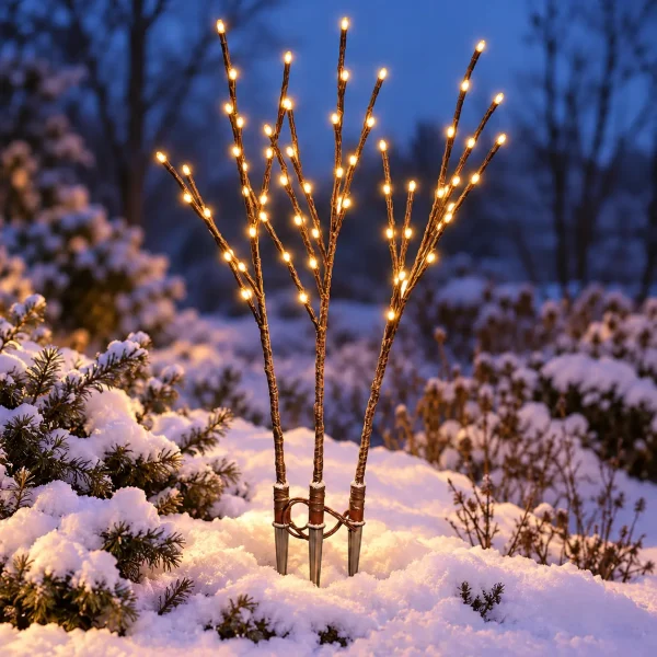 3-piece Garden Twig Set with 60 LED Bulbs (8 bulb color options)