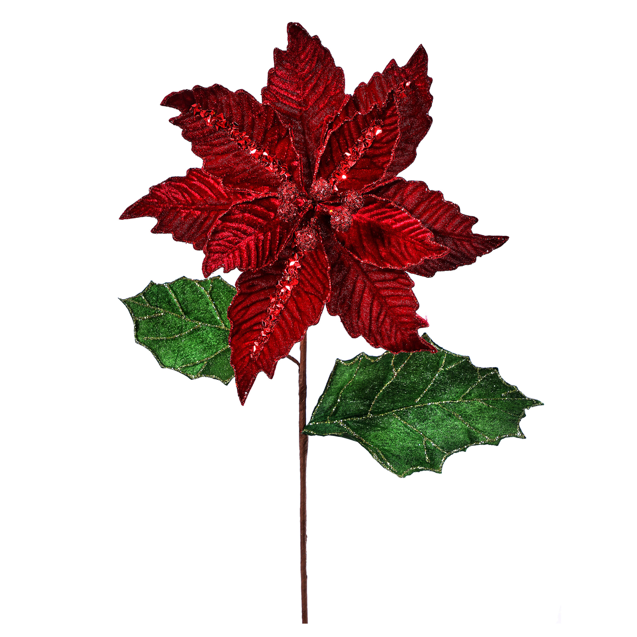 8060ChristmasSilkBurgundyVelvetPoinsettia English Gardens