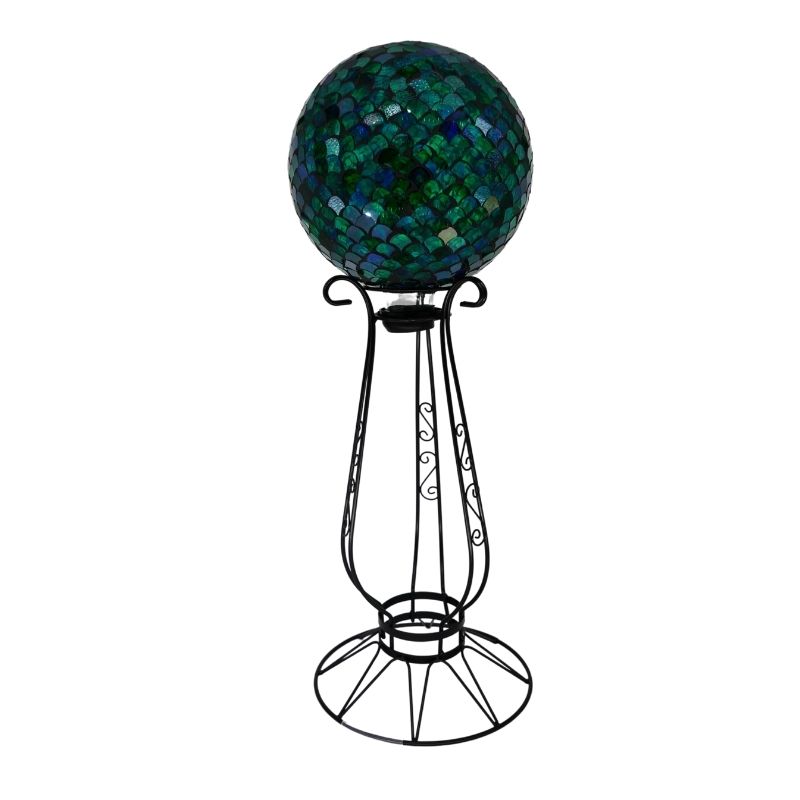 Get Decorative Black Gazing Globe Stand, 18 inches tall in MI at