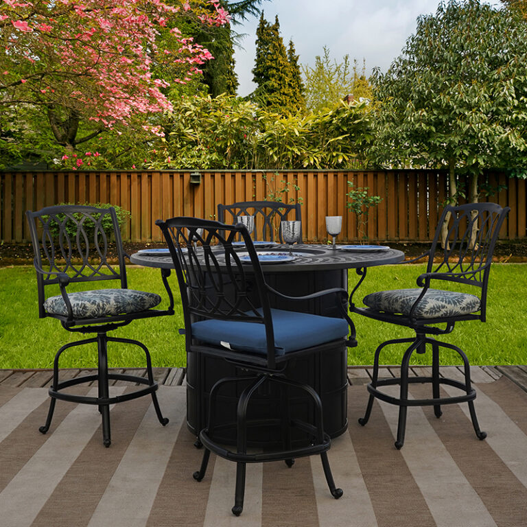 Get Mayfair 5-piece Cast Aluminum Outdoor Patio Furniture Dining Set