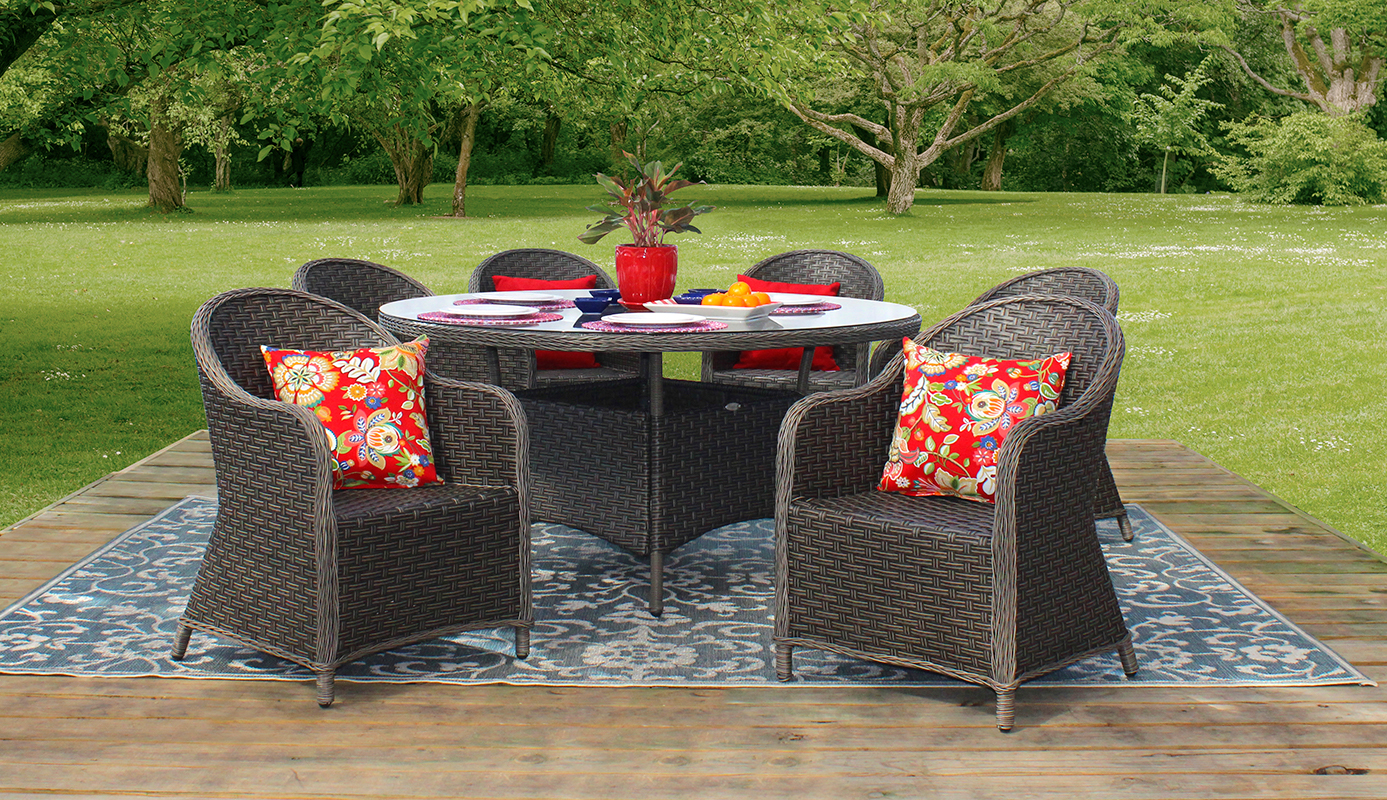 Get Savannah 7 Piece All Weather Wicker Outdoor Patio Furniture Weather Wicker Outdoor Patio Furniture