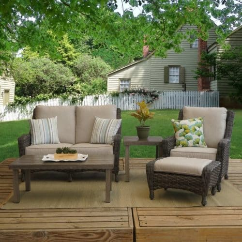 Get Wilmington Allweather Wicker Patio Love Seat in MI at English